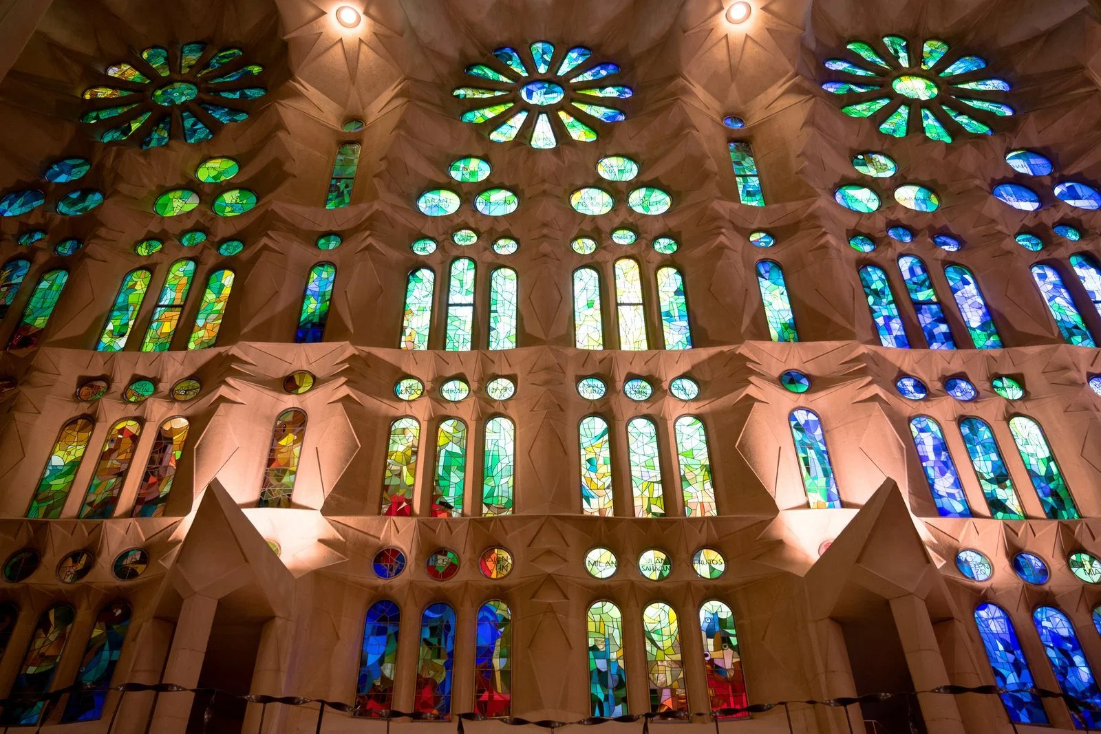 An interior view of La Sagrada Familia