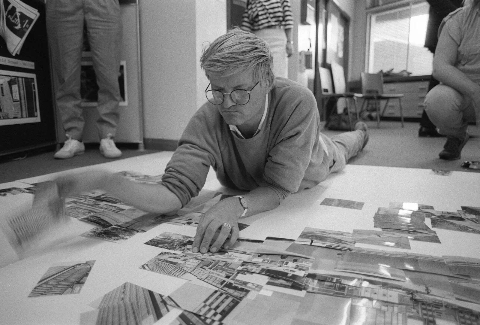 Image may contain David Hockney Face Head Person Photography Portrait Adult Body Part Finger Hand and Accessories