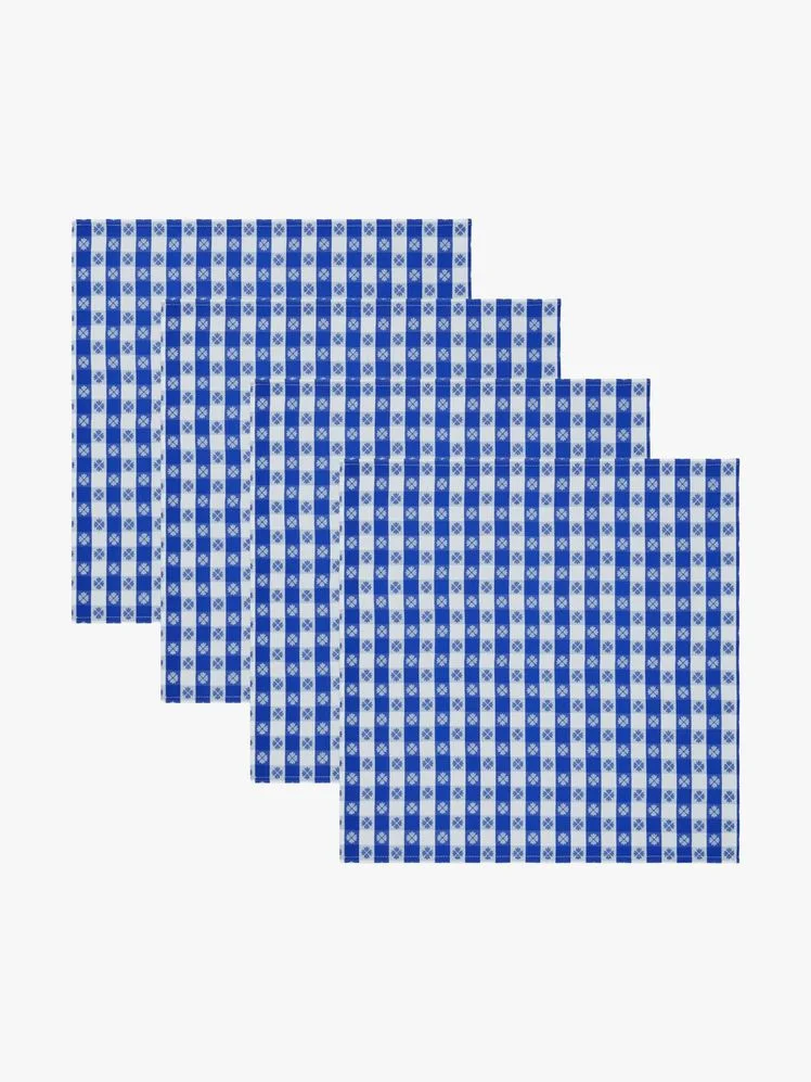 Blue and white gingham napkins.